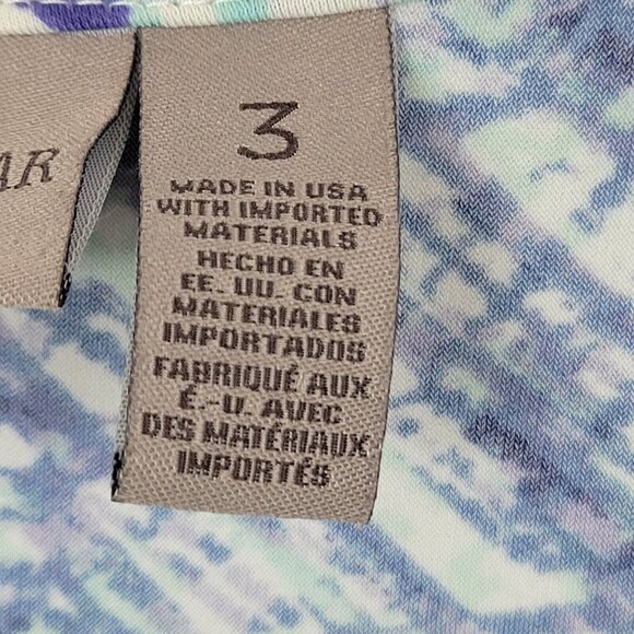 Chicos Easywear Top Women 3(16) Navy Abstract Normcore Athleisure Stretchy Shirt - Picture 9 of 11